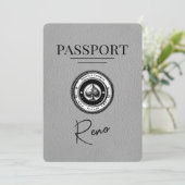 Grijs Reno Paspoort Bewaar de datum Save The Date (Staand voorkant)