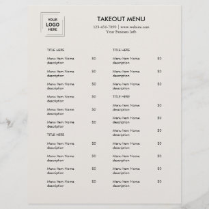 Grijs restaurantlogo afhaalmenu flyerontwerp flyer