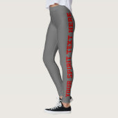 Grijs + Rode Gedistilleerde tekst Leggings op scho (Links)