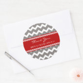 Grijs Rood Chevron Dank u bruiloft gunst Labels (Envelop)