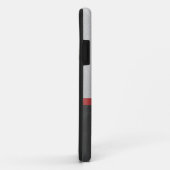 Grijs, Rood en zwart faux leer Case-Mate iPhone Case (Achterkant/rechts)