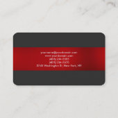 Grijs Rood Gestreept Modern Ronde Hoek Visitekaart Visitekaartje (Achterkant)