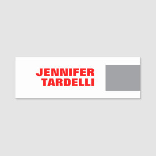 Grijs rood, minimalistisch, modern professioneel naamplaatje