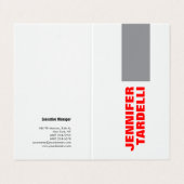 Grijs rood, minimalistisch, modern professioneel visitekaartjes (Buitenkant ongevouwen)
