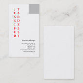 Grijs Rood Wit Minimalistisch Modern Professional Visitekaartje (Voorkant / Achterkant)