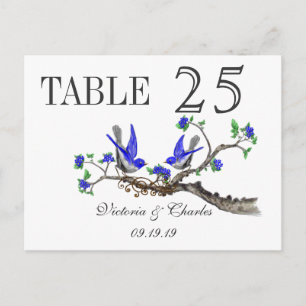 Grijs Royal Blue Tortelduifjes Tafelnummer