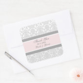 Grijs Roze Damask Dank u bruiloft gunst Labels (Envelop)