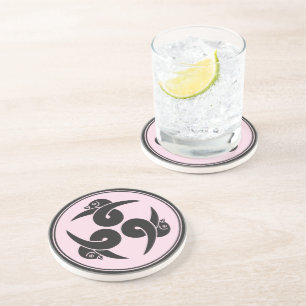  Grijs Roze Drie Ganzen Japan Mon Oriental Zandsteen Onderzetter