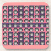 Grijs, roze en paars stippenpatroon drankjes onderzetter (Voorkant)