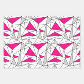 Grijs Roze Geometrie Flash Stripes Inpakpapier Vel (Voorkant)