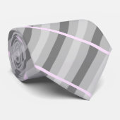 Grijs/Roze gestreept Stropdas (Opgerold)