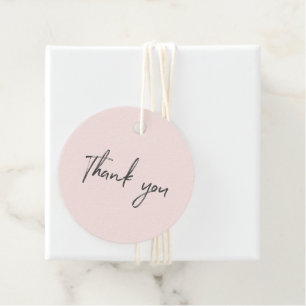 Grijs & Roze Kleine Zakelijke Bedank Pakketlabel Bedankjes Labels