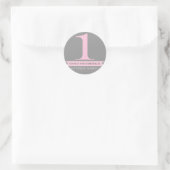 Grijs & Roze Modern Pattern 1 Verjaardag Sticker (Tas)