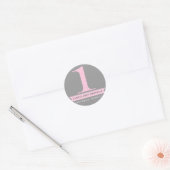 Grijs & Roze Modern Pattern 1 Verjaardag Sticker (Envelop)
