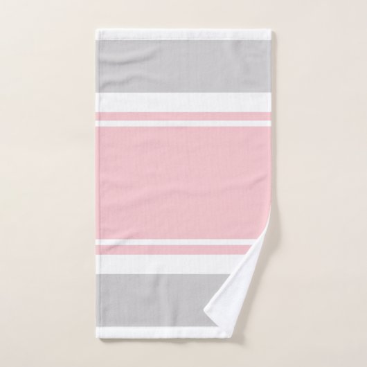 Grijs Roze Strepen Handdoekenset Bad Handdoek (Handdoek)