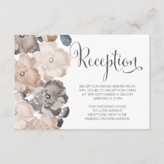Grijs Rozen Bruiloft Receptie Kaarten