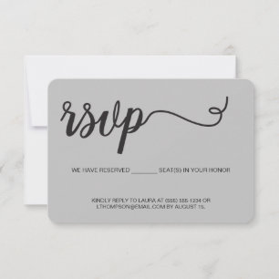 Grijs RSVP zonder mailing gereserveerde stoel fees Kaartje
