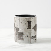 Grijs Rustiek Hout Romantisch Liefde Valentijnse Mok (Midden)