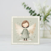 Grijs Rustieke Engel 1 Foto Platte Vakantie Kaart (Staand voorkant)