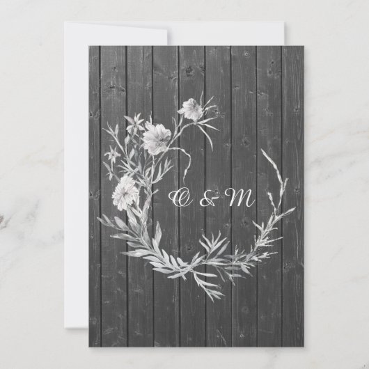 Grijs rustig. Bindhouten schuur Sla de datum op Kaart (Achterkant)