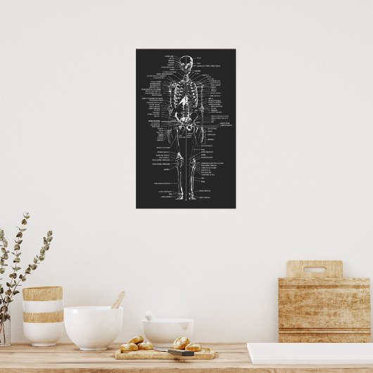 grijs scharrelbordskelet poster (Keuken)