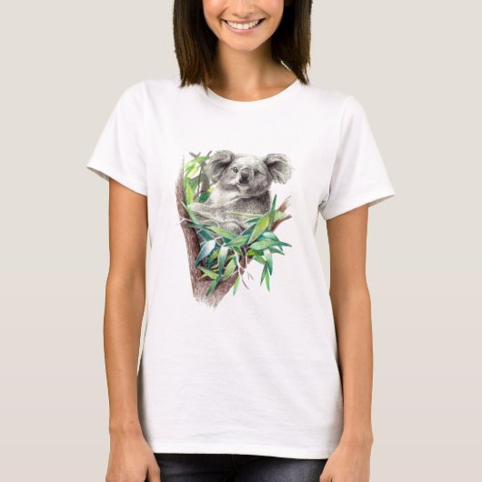Grijs schattig koala t-shirt (Voorkant)