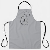 Grijs schattig pet en script gepersonaliseerd chef schort (Voorkant)
