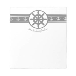 Grijs Scheepswiel Gepersonaliseerd Notitieblok