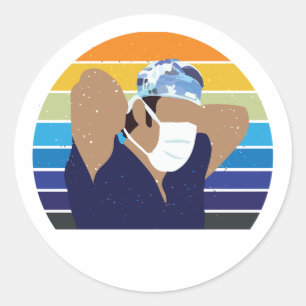 Grijs scrub pet ronde sticker