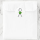 Grijs Shamrock lint Ronde Sticker (Tas)
