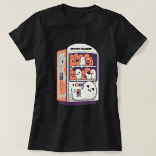 Grijs spookachtige automaat met snoep Cute Hallowe T-shirt