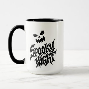 Grijs spookachtige pompoen gezicht mok