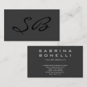 Grijs Standaard Monogram Visitekaartje (Voorkant / Achterkant)