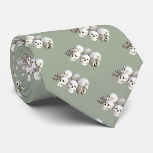 Grijs Stropdas/Skulls Stropdas (Opgerold)