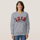 Grijs sweatshirt met universiteit en scripttype (Voorkant volledig)