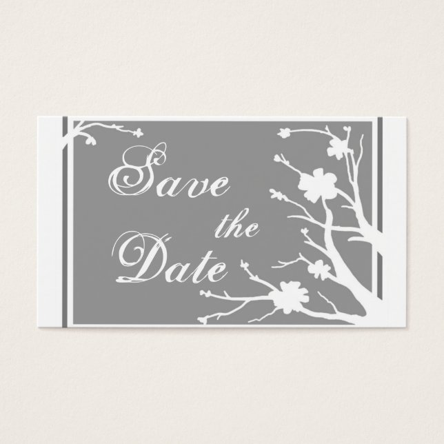 Grijs thema Opslaan visitekaartjes Datum (Voorkant)