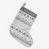 Grijs Traditioneel Scandinavisch Nordic gepersonal Kleine Kerstsok (Voorkant (Hangend))