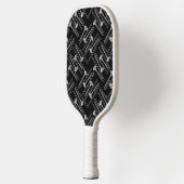 Grijs Trombone Crosshatch Patroon Pickleball Paddle (Links)