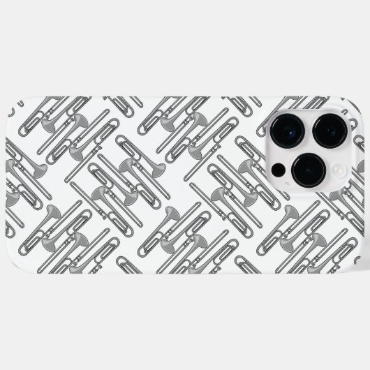 Grijs Trombone Crosshatch Wit Patroon Case-Mate iPhone Case (Achterkant (horizontaal))