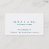 Grijs & Turquoise Moderne Bloemen Visitekaartje (Achterkant)