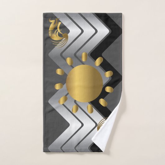 Grijs Turquoise Zuidwest goud Kokopelli Bad Handdoek (Handdoek)