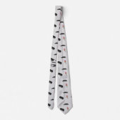 Grijs uitvaartpatroon stropdas (Achterkant)