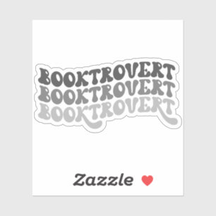 Grijs Veelkleurige Retro Booktrovert Vinyl Sticker
