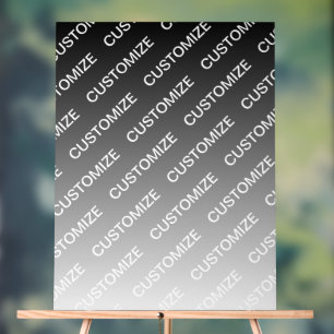 Grijs (veranderlijke kleur) Ombre & Tekstpatroon Acryl Bord