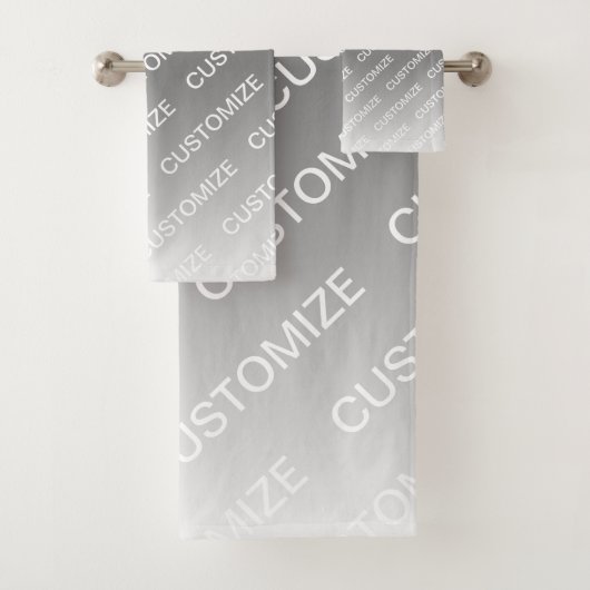 Grijs (veranderlijke kleur) Ombre & Tekstpatroon Bad Handdoek (Insitu)