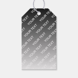 Grijs (veranderlijke kleur) Ombre & Tekstpatroon Cadeaulabel