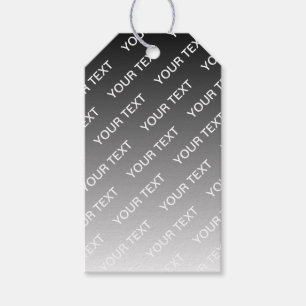 Grijs (veranderlijke kleur) Ombre & Tekstpatroon Cadeaulabel