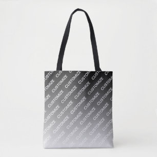 Grijs (veranderlijke kleur) Ombre & Tekstpatroon Draagtas