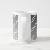Grijs (veranderlijke kleur) Ombre & Tekstpatroon Extra Grote Beker (Achterkant)