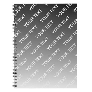 Grijs (veranderlijke kleur) Ombre & Tekstpatroon Notitieboek